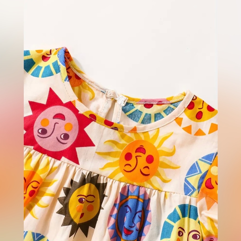 Sun Print Ruffle Dress, Various Sizes - Picture 2 of 4